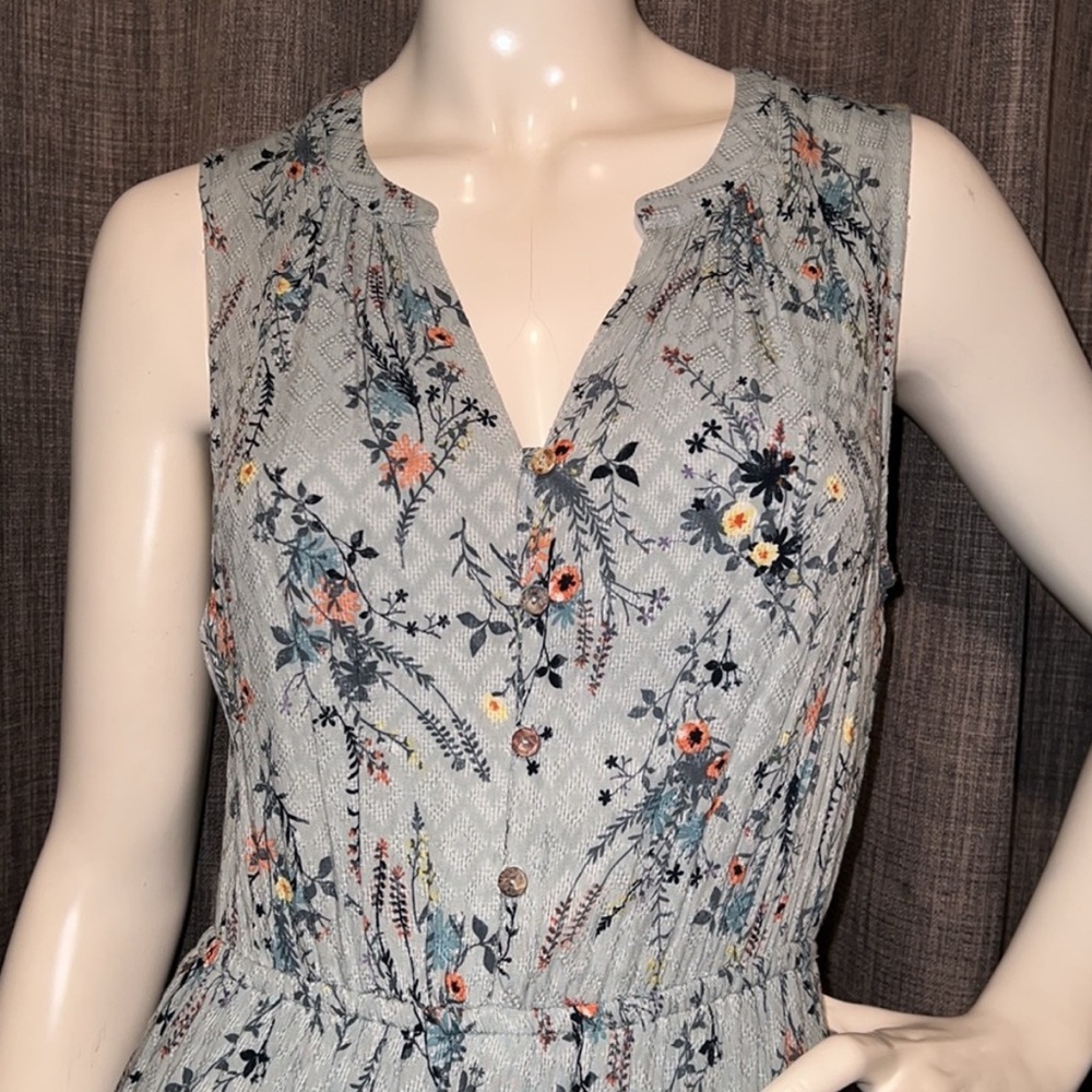 DR2 | Light Blue Floral Sleeveless Maxi Dress | Size XS - Picture 2 of 9